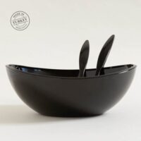 Ensaladera de Acrílico con Cubiertos Gla Glas Black