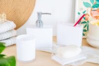 Set de Baño 4 Piezas Acrílico Blanco