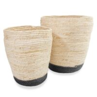 Set x2 Canastos Seagrass Franja Negra