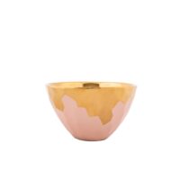 Florero Facetado Dorado Rosa Bajo