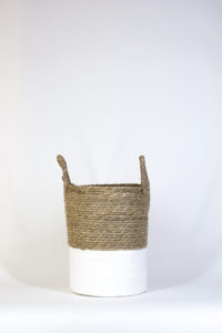 Canasto Beige y Blanco