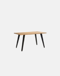 Mesa T40 rectangular 1,40m x 0,80m tapa madera patas negras