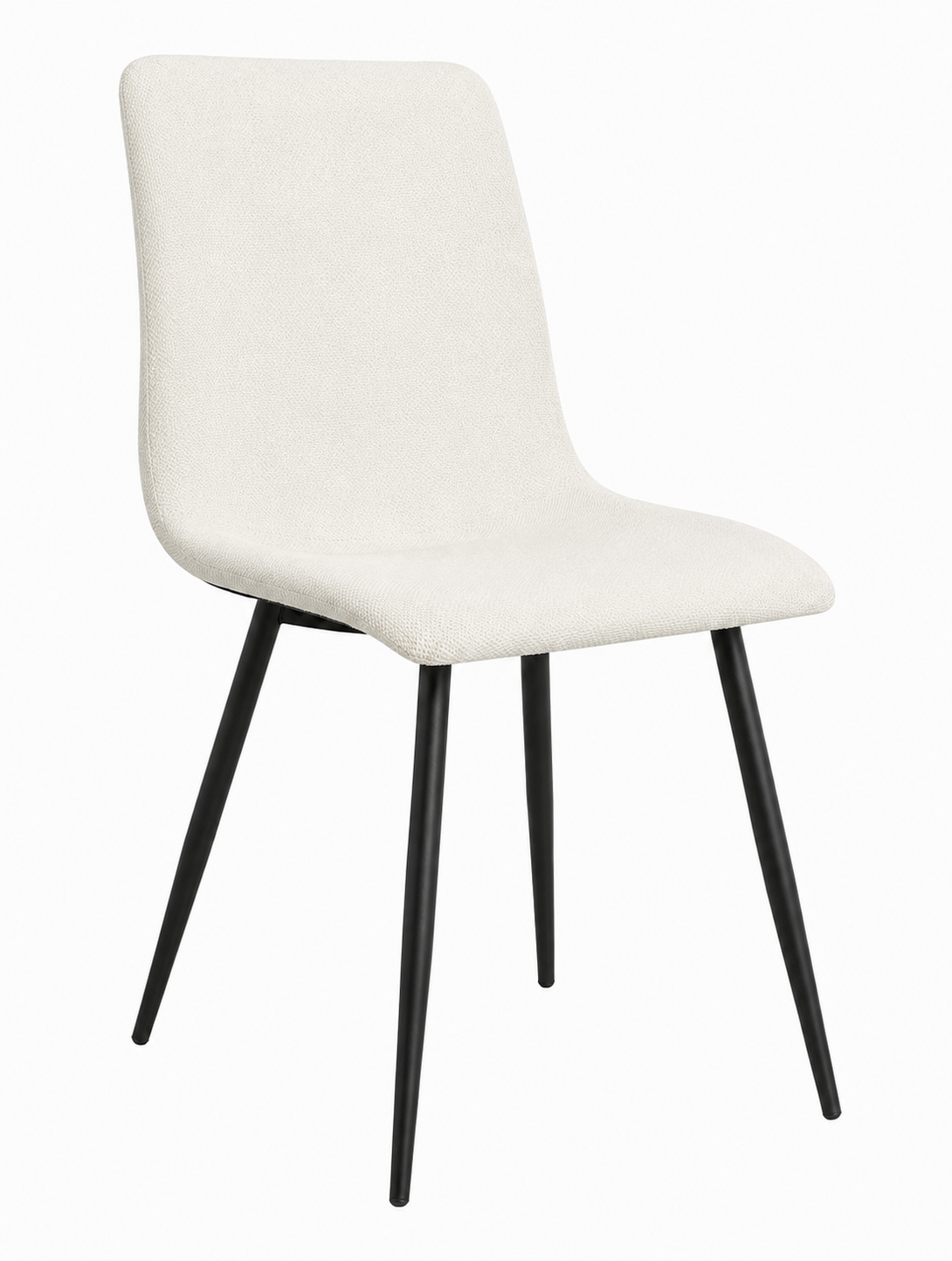 Silla Napoles patas negras tapizado Crema A02-1